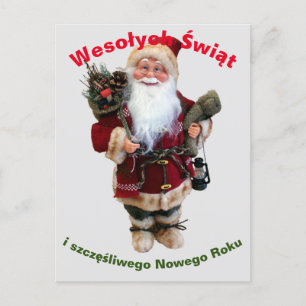 Frohe Weihnachtskarte auf Polnisch Wesołych Świąt Postkarte