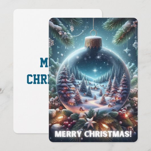 Frohe Weihnachtskarte Bauble Feiertagskarte (Vorne/Hinten)