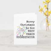 Frohe Weihnachtskarte, bester Chaos-Koordinator Karte (Gelbe Blume)