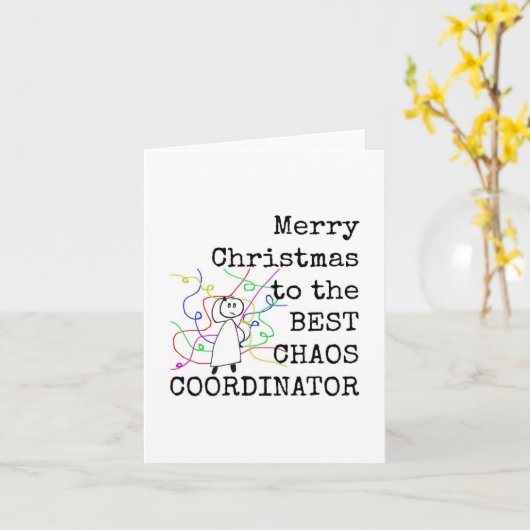 Frohe Weihnachtskarte, bester Chaos-Koordinator Karte (Gelbe Blume)