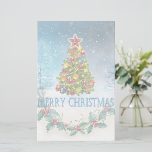 Frohe Weihnachtskarte Briefpapier (Stehend Vorderseite)