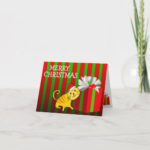 Frohe Weihnachtskarte Cat Geschenkboxen Feiertagskarte