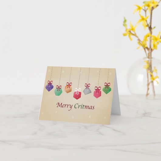 Frohe Weihnachtskarte "Crit" mas Dice Set Karte (Gelbe Blume)