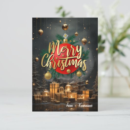 Frohe Weihnachtskarte Dankeskarte (Stehend Vorderseite)