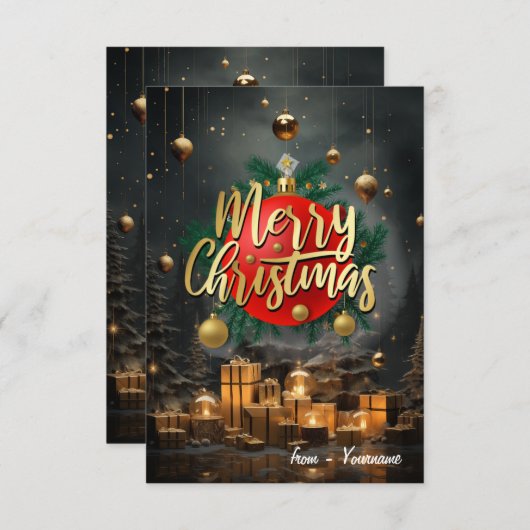 Frohe Weihnachtskarte Dankeskarte (Vorne/Hinten)