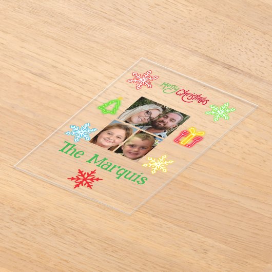 Frohe Weihnachtskarte der Acrylfamilie Acryleinladungen (Ablage )