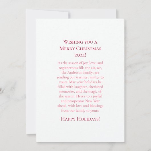 Frohe Weihnachtskarte Einladung (Rückseite)