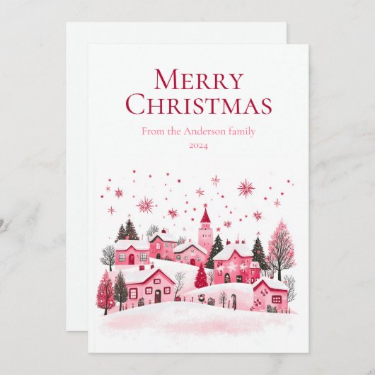 Frohe Weihnachtskarte Einladung (Vorne/Hinten)