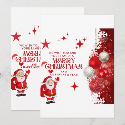 Frohe Weihnachtskarte Einladung (Vorne/Hinten)