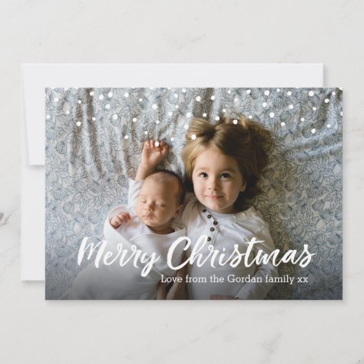 Frohe Weihnachtskarte FamilienFoto Feiertagskarte (Vorderseite)