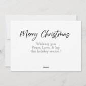 Frohe Weihnachtskarte Feiertagskarte (Rückseite)