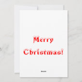 Frohe Weihnachtskarte Feiertagskarte (Rückseite)