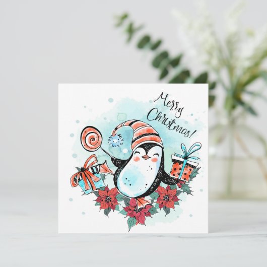 Frohe Weihnachtskarte Feiertagskarte (Stehend Vorderseite)