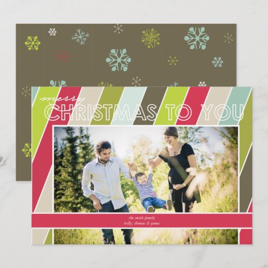 Frohe Weihnachtskarte Feiertagskarte (Vorne/Hinten)