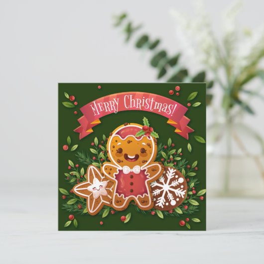 Frohe Weihnachtskarte Feiertagskarte (Stehend Vorderseite)