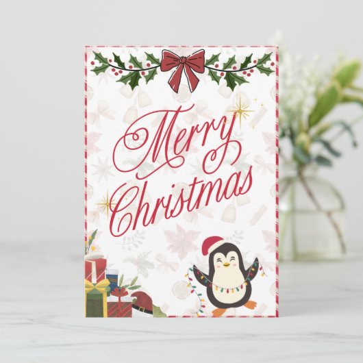 Frohe Weihnachtskarte Feiertagskarte (Stehend Vorderseite)