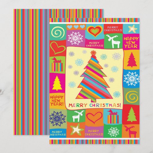 Frohe Weihnachtskarte Feiertagskarte (Vorne/Hinten)