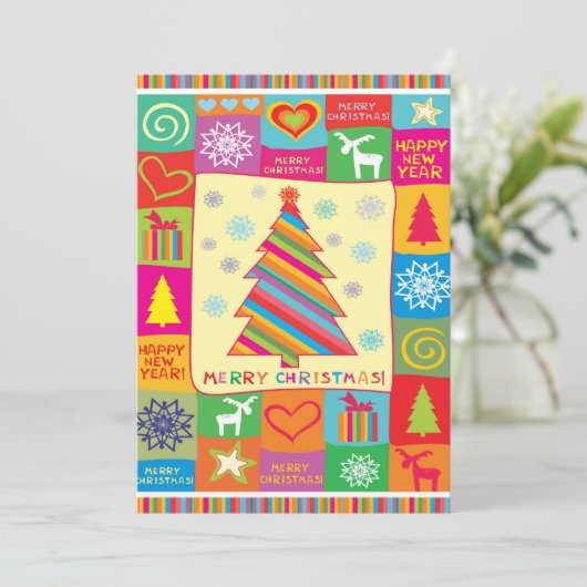 Frohe Weihnachtskarte Feiertagskarte (Stehend Vorderseite)