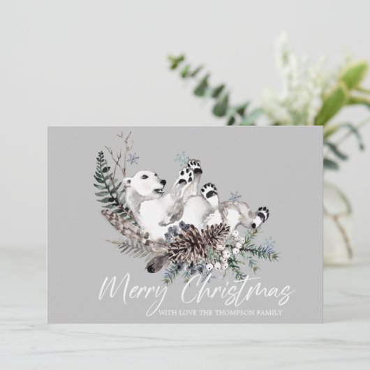 Frohe Weihnachtskarte Feiertagskarte (Stehend Vorderseite)