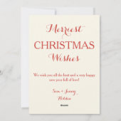 Frohe Weihnachtskarte Feiertagskarte (Rückseite)
