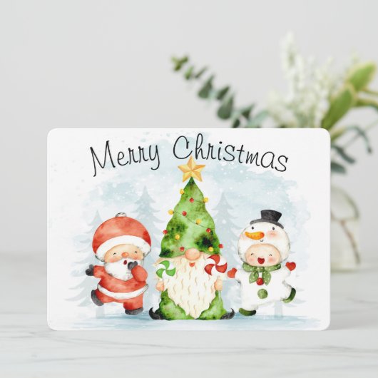 Frohe Weihnachtskarte Feiertagskarte (Stehend Vorderseite)