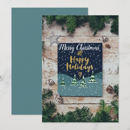 Frohe Weihnachtskarte Feiertagskarte (Vorne/Hinten)
