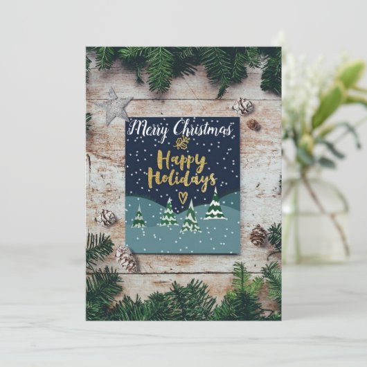 Frohe Weihnachtskarte Feiertagskarte (Stehend Vorderseite)