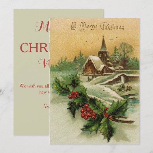 Frohe Weihnachtskarte Feiertagskarte (Vorne/Hinten)