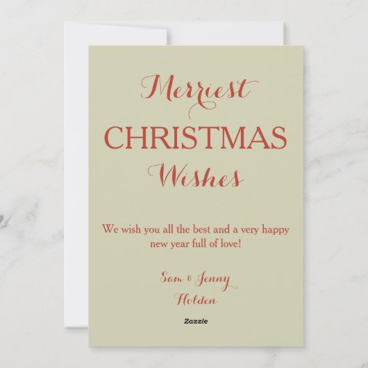 Frohe Weihnachtskarte Feiertagskarte (Rückseite)