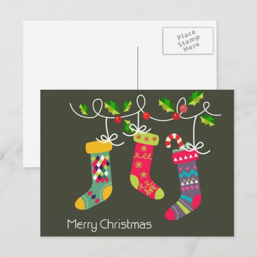 Frohe Weihnachtskarte Feiertagspostkarte (Vorne/Hinten)