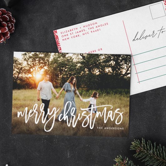 Frohe Weihnachtskarte Feiertagspostkarte