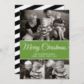 Frohe Weihnachtskarte | flach | Grün Feiertagskarte (Vorne/Hinten)