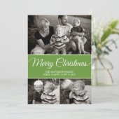 Frohe Weihnachtskarte | flach | Grün Feiertagskarte (Stehend Vorderseite)