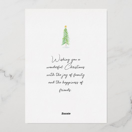 Frohe Weihnachtskarte Folien Feiertagskarte (Rückseite)