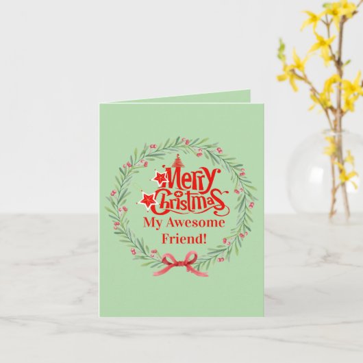 Frohe Weihnachtskarte für Freunde Karte (Gelbe Blume)