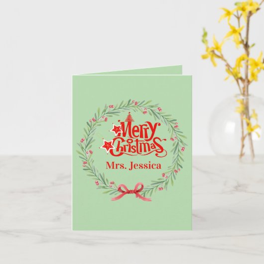 Frohe Weihnachtskarte für Lehrer Karte (Gelbe Blume)