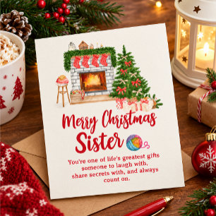 Frohe Weihnachtskarte für Schwester Karte
