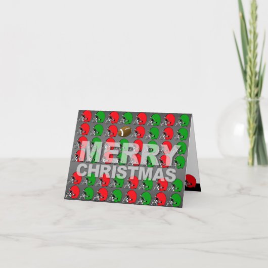 Frohe Weihnachtskarte Fußball Helm Feiertagskarte (Vorderseite)