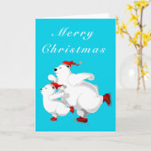 Frohe Weihnachtskarte glückliche Familienbären Karte (Gelbe Blume)