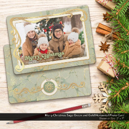 Frohe Weihnachtskarte Grün & Gold Foto Card Feiertagskarte