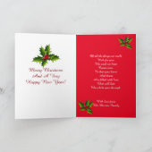 Frohe Weihnachtskarte Holly Kranz Feiertagskarte (Innenseite)