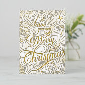 Frohe Weihnachtskarte Illustriert Folieneinladung (Stehend vorne)