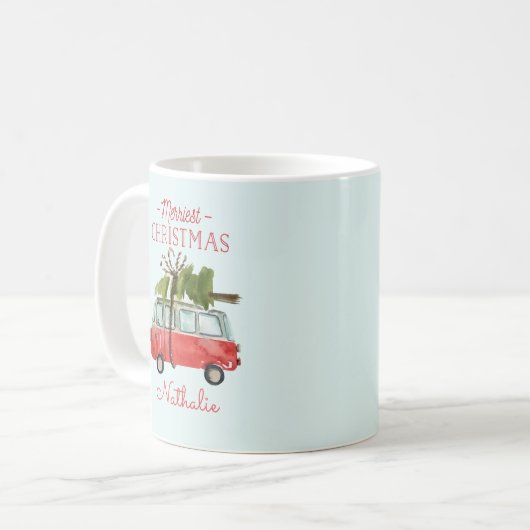Frohe Weihnachtskarte Kaffeetasse (Vorderseite Links)