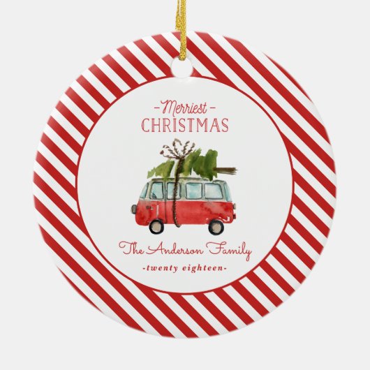 Frohe Weihnachtskarte Keramik Ornament (Hinten)