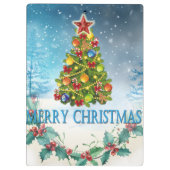 Frohe Weihnachtskarte Klemmbrett (Rückseite)