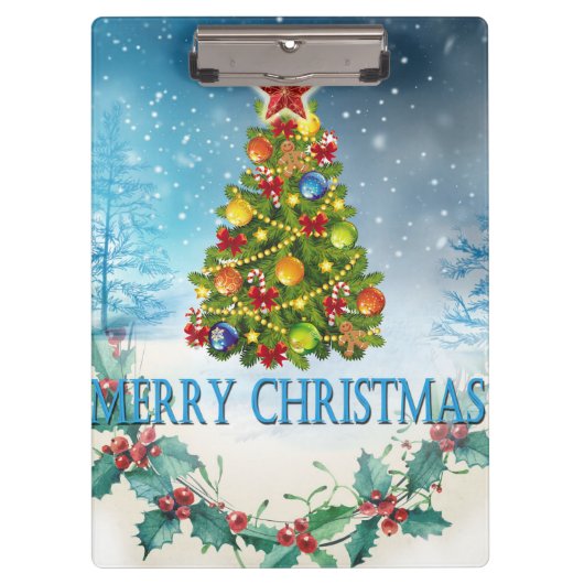 Frohe Weihnachtskarte Klemmbrett (Vorderseite)