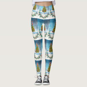Frohe Weihnachtskarte Leggings
