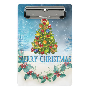 Frohe Weihnachtskarte Mini Klemmbrett
