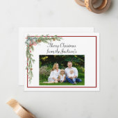 Frohe Weihnachtskarte mit Familienbild Mitteilungskarte (Vorderseite/Rückseite Beispiel)