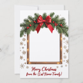 Frohe Weihnachtskarte mit festem Garland Rahmen Einladung